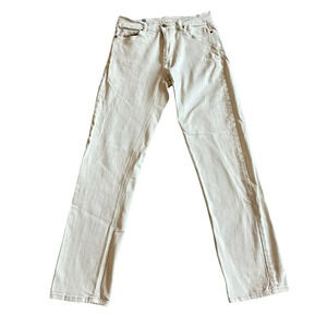 Marine Layer Slim Straight Pants Jeans Casual Cream 100% Cotton 32x32 Men's